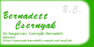 bernadett csernyak business card